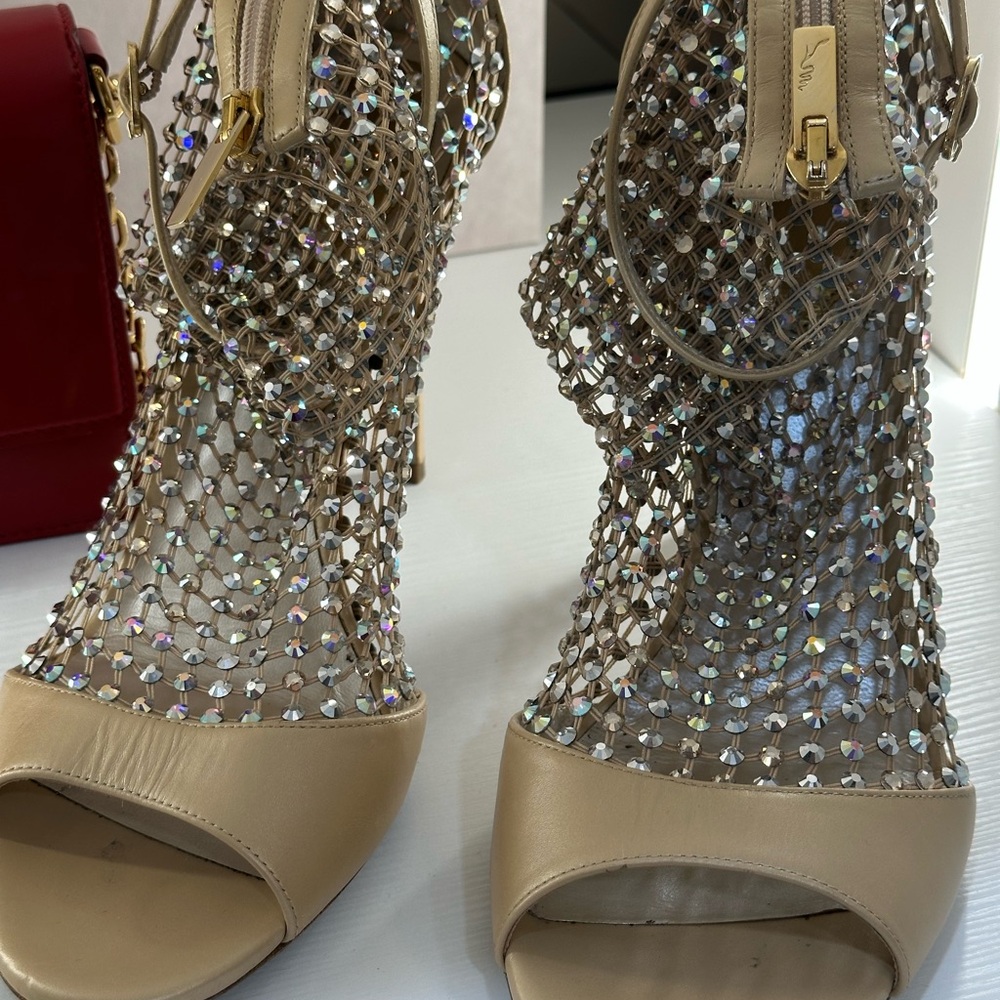 Rene Caovilla gold and Silver Mesh Heels - Picture 3 of 11